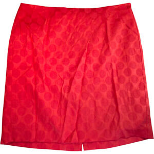 Banana Republic Pencil Skirt Size 14 Knee Length Lined Red Pink Polka Dot